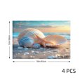 thumbnail image 4 of Amarainy Beach Shell Sunset Scene Linen Table Mats Set of 4 for Home Kitchen Table Decor 12x18 inch, 4 of 5