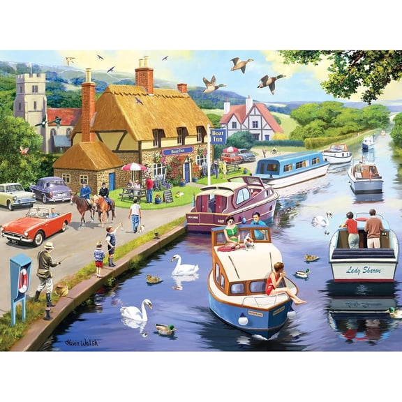 Bits & Pieces 300-Piece A Lazy Evening on the River Jigsaw Puzzle, 18×24″