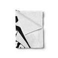 thumbnail image 2 of African Soft Flannel Fleece Throw Blanket, Woman Silhouette in Native Fashion Clothes Accessories Drawing, Cozy Plush for Indoor and Outdoor Use, 60" x 80", Black and White, by Ambesonne, 2 of 5