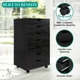 thumbnail image 2 of Debbie 7-Drawer Office Storage File Cabinet on Wheels, Mobile Under Desk Filing Drawer Unit, Craft Storage Organization for Home, Office Distressed Black, 2 of 8