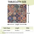 thumbnail image 2 of Modern Boho Floral Design Table Cover 34x34 Inch Square Tablecloth with Elastic Edge for Contemporary Dining Spaces, 2 of 6