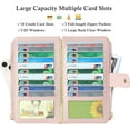 thumbnail image 3 of Wallet Women RFID Blocking Credit Card Holder Wallet for Women Bifold Multi Card Wallet Case with 2 Zipper Pockets 3 ID Windows, 3 of 9