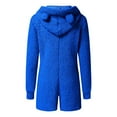 thumbnail image 3 of Mchoice Onesie Pajamas for Women Cartoon Bear Onesise Sleepwear Cute Fuzzy Warm Sherpa Fleece Hooded Romper Short Jumpsuit Playsuit One Piece Pajamas, 3 of 5