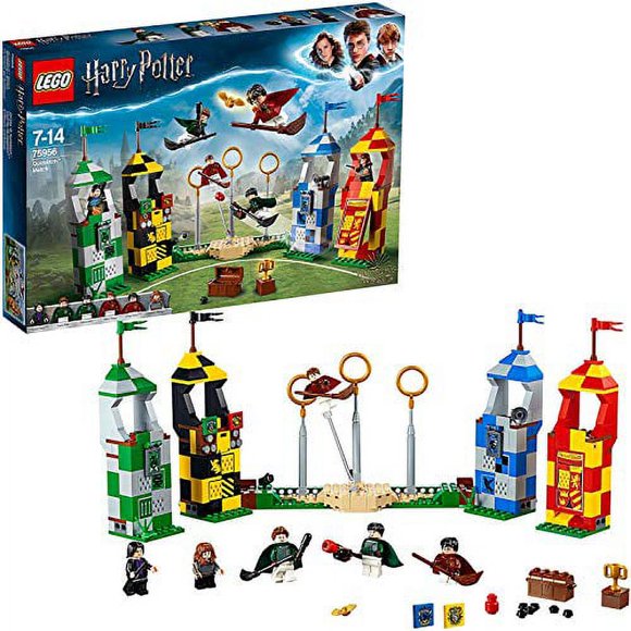 LEGO 75956 Harry Potter Quidditch Match Building Set, Gryffindor Slytherin Ravenclaw and Hufflepuff Towers, Harry Potter Toy Gifts