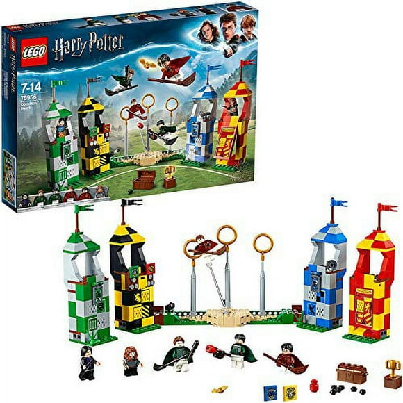 LEGO 75956 Harry Potter Quidditch Match Building Set, Gryffindor Slytherin Ravenclaw and Hufflepuff Towers, Harry Potter Toy Gifts
