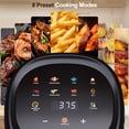 thumbnail image 3 of 5 Quart Air Fryer, 8 Presets Digital Touchscreen with 360° Clear View Window, Non-Stick Basket, Dishwasher Safe, 1350W, Black, 3 of 8