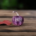 thumbnail image 4 of Natural Semi-Precious Stone Mini Pumpkin Hand-Polished Decor - Amethyst Rose Quartz Thanksgiving Halloween Miniature Scene(Purple), 4 of 6