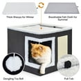 thumbnail image 6 of ZALALOVA Cat House for Indoor Cats Cube Bed, Covered Cat Cave & Furniture with Scratch Pad, Hideaway Den for Small Pet Large Kitten Kitty(Dark Gray), 6 of 7