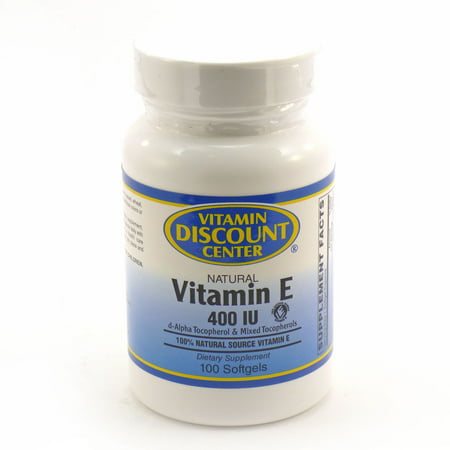 La vitamine E naturelle 400 UI par Vitamin Discount Center - 100 Gélules