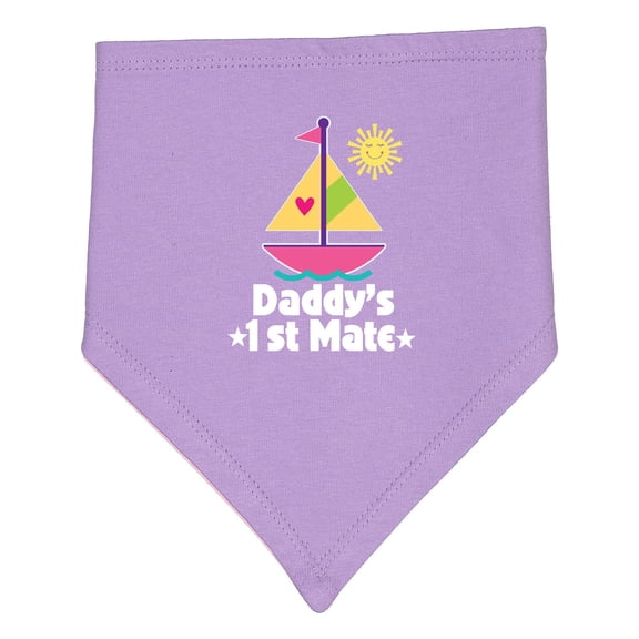 Inktastic Daddys First Mate Girls Nautical Sailboat Baby Bandana Bib