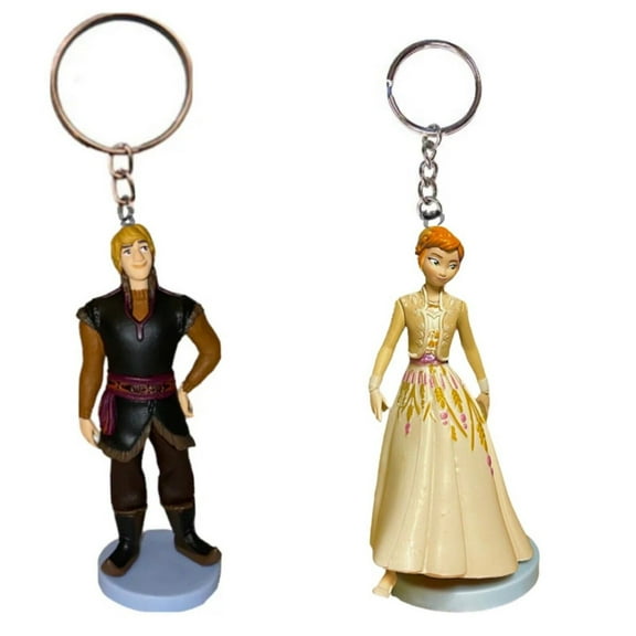Princess Anna Ivory Gown & Kristoff Key Ring Keychain PVC Charm Figure Ornament New