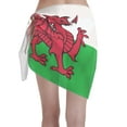 thumbnail image 2 of Womens Welsh Flag Coverups Beach Short Sarong Sheer Chiffon Cover Up Bikini Wraps, 2 of 7