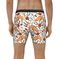 thumbnail image 4 of Xecao Foxes and Floral Harmony Print Boxer Briefs for Men's Stretch Moisture-Wicking Underwear, Mid-Rise Classics breathable fabric, 4 of 7
