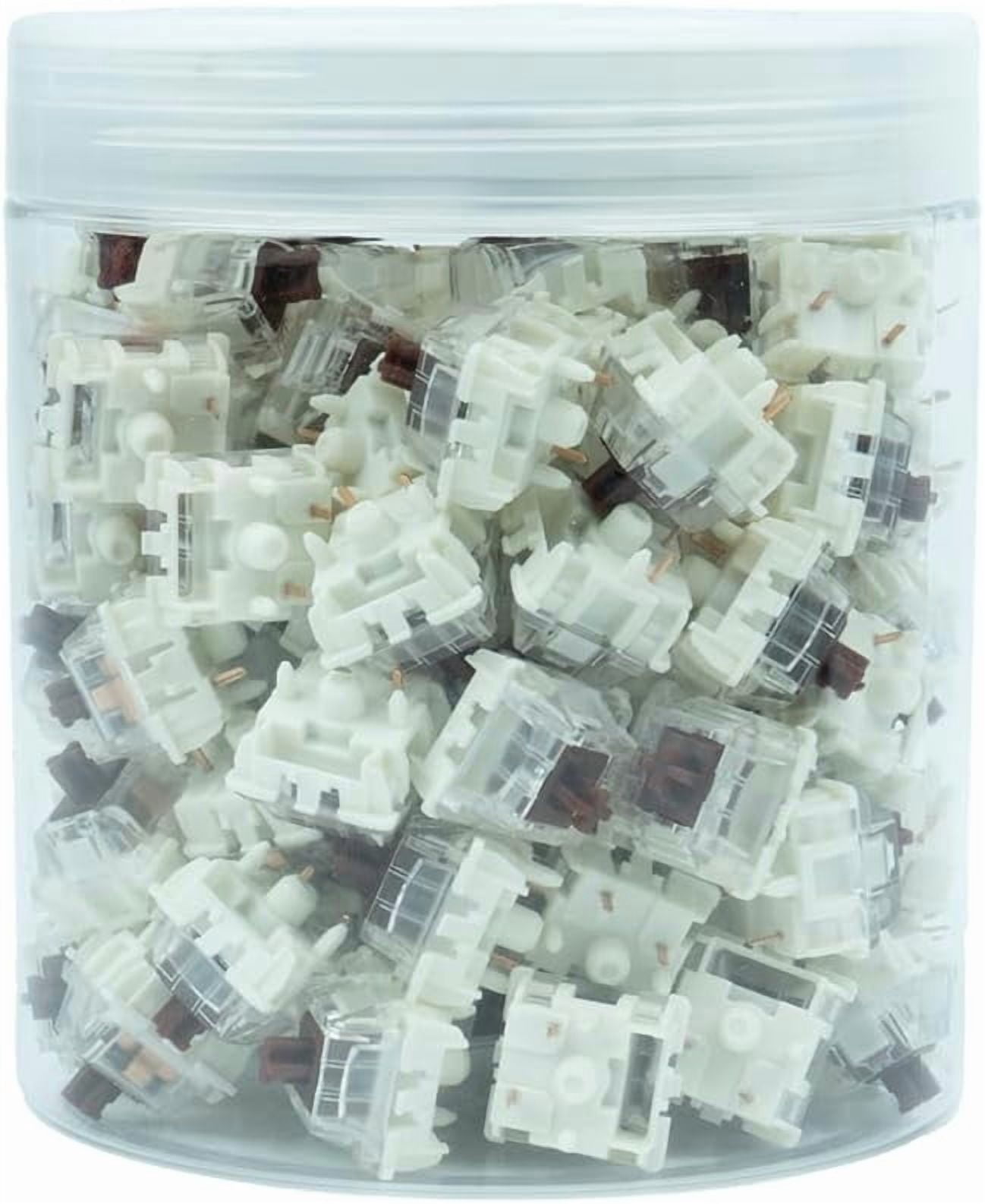 GATERON Jupiter Brown Keyboard Switches, Tactile 55gf RGB LED 5 Pin Factory Pre-lubed Key Switches for MX Mechanical Keyboard(Brown,110PCS)