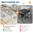 thumbnail image 3 of 5-Piece Kids Folding Table & Chairs Set – Toddler Activity Set with PU Leather Top, Foldable Design for Daycare, Classroom & Home (No Assembly Needed), 3 of 9