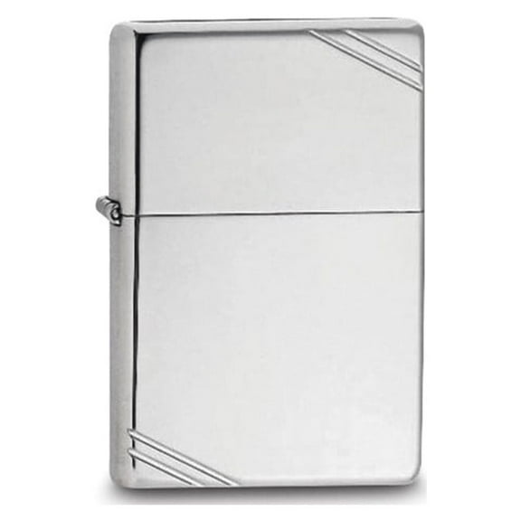 Zippo High Polish Sterling Silver Vintage with Slashes Lighter QGL1051