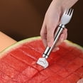 thumbnail image 4 of JilgTeok 1 Packs Stainless Steel Watermelon Cutter Multifunctional Watermelon Fork Cutting Tools Melon Splitter Block Cut Melon Tool Fruit Fork Home Kitchen Gadget, 4 of 5