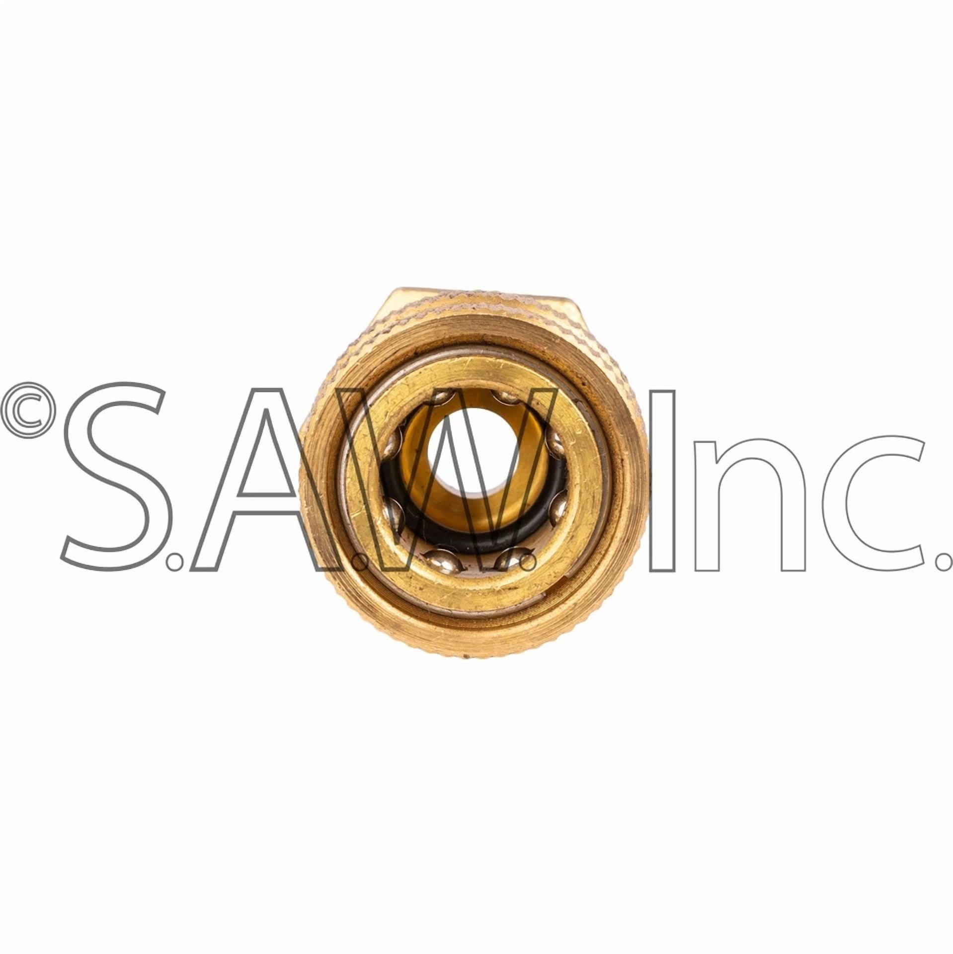 24.0447 Mtm Hydro Oem Brass 3/8" Female Quick Connect And Male M22 Hose Adapter