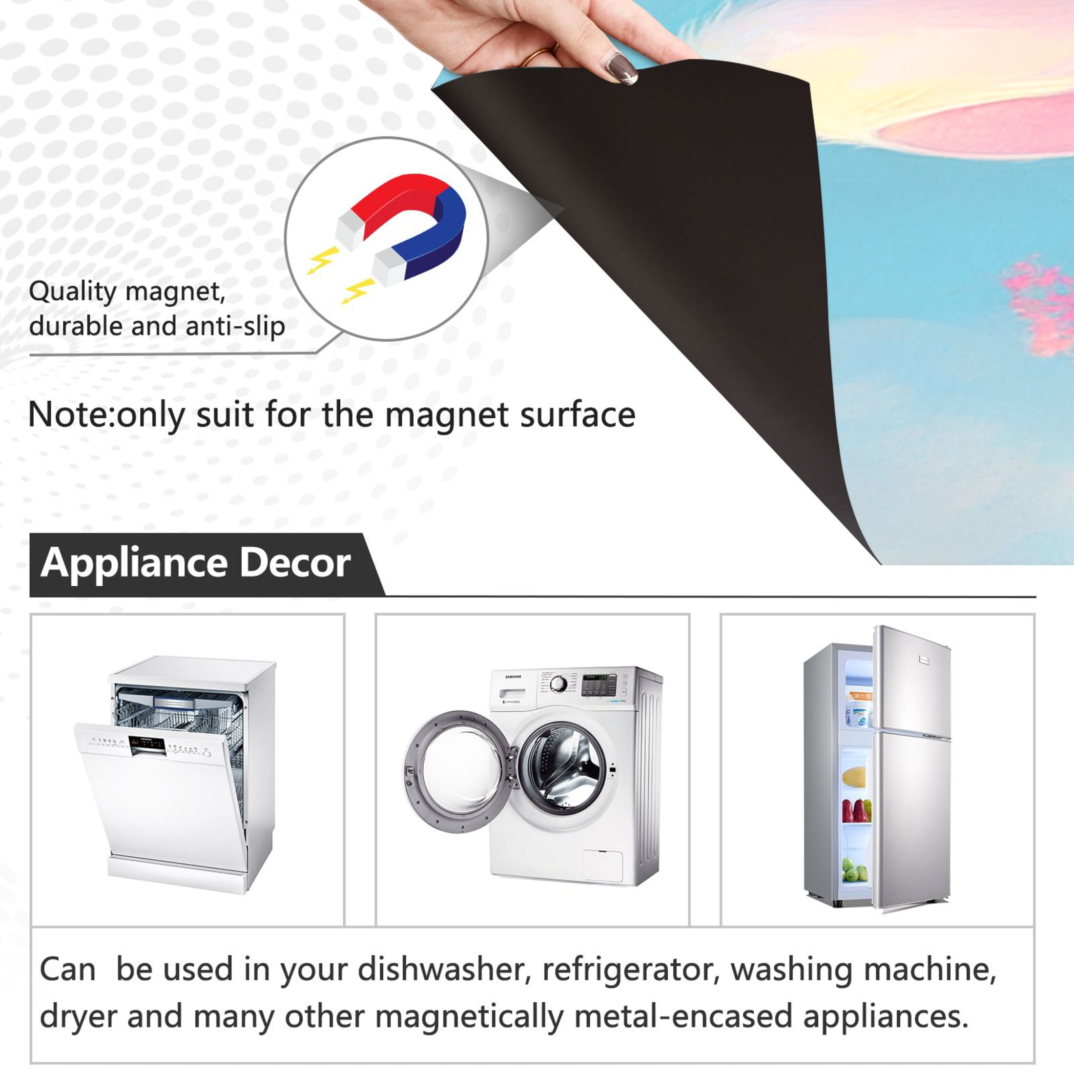 Dishwasher Magnetic Sticker 23x26 Inch Refrigerator Magnetic Sticker Washing Machine Magnetic Sticker Kitchen Panel Magnetic Sticker Home Decor Adorable White Rabbit