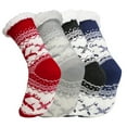 thumbnail image 2 of Htwon Winter Women Men Thick  Sherpa Fleece Lined Fuzzy Slipper Socks Thermal Non-Skid, 2 of 22