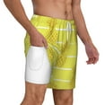 thumbnail image 2 of Kdxio Gold Pineapple Print Men'S Swim Trunks With Compression Liner 7 Inch Inseam Quick Dry Swim Shorts, 2 of 7