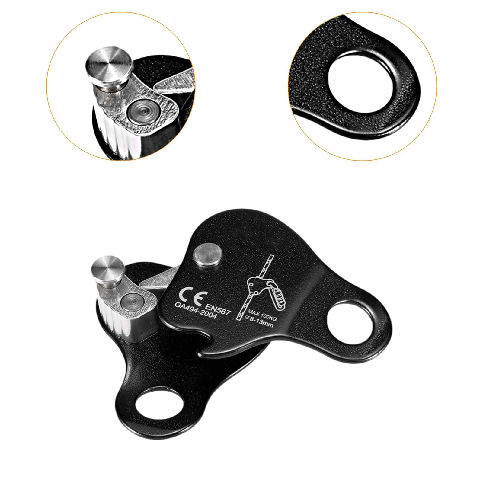 koolsoo Climbing Rope Grab Falling Arrester Belay Rope Equipment Protection Adjuster for Outdoor Rappelling Expedition Mountaineering Black