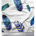 thumbnail image 1 of Soimoi Blue Rayon Fabric Artistic Feather Printed Craft Fabric by the Yard 42 Inch Wide, 1 of 1