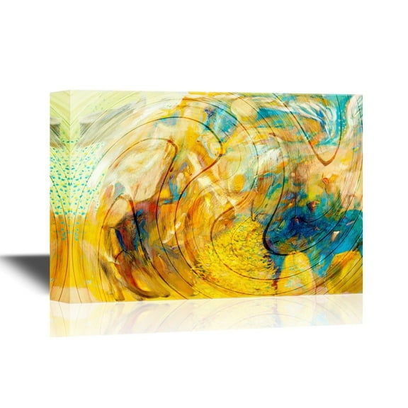 wall26 - Canvas Wall Art - Abstract Color Composition - Gallery Wrap Modern Home Art | Ready to Hang - 12x18 inches