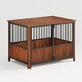 thumbnail image 5 of Jopath 43" Furniture Style Dog Crate, Decorative Walnut Fluted Wood Pet House with Double Door Design for small & Medium Dogs, 5 of 9