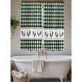 thumbnail image 4 of Farmhouse Green Plaid Bathroom Window Curtain, Vintage Country Cock Checkered Light Filtering Coffee Kitchen Curtains, Bedroom Living Room Curtains 2 Panel 84"x63", 4 of 6