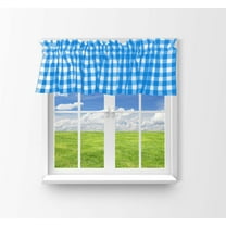 cotton gingham checkered window valance 58 wide turquoise