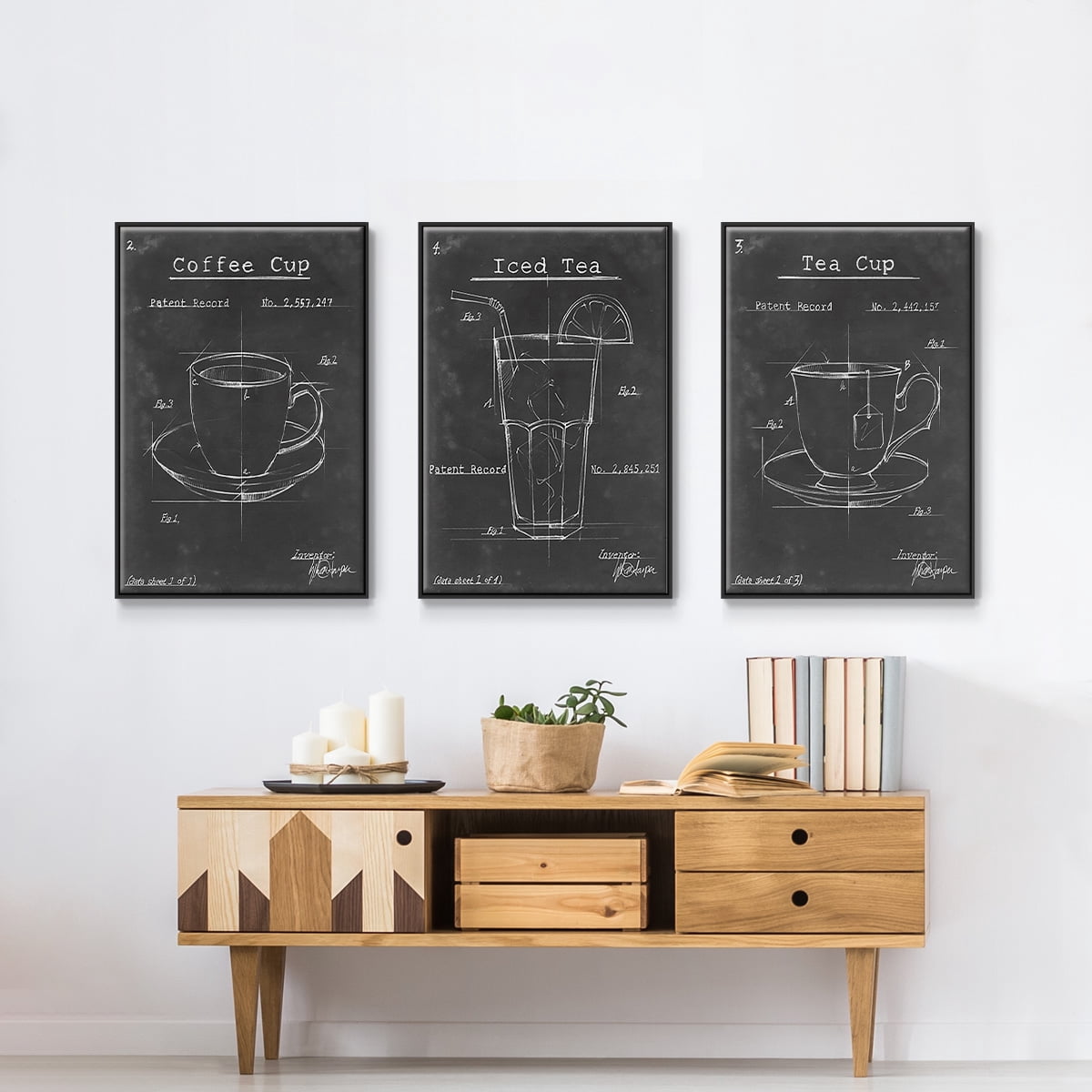 Morning Routine I - Framed Premium Gallery Wrapped Canvas L Frame 3 Piece Set - Ready to Hang