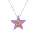 thumbnail image 3 of QQTDFG 1 Pc 925 Sterling Silver Choker Opal Necklace Star Pendant Necklace Body Jewelry-Blue-10.5mm by 10.5mm, 3 of 9