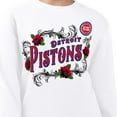 thumbnail image 3 of Women's G-III 4Her by Carl Banks White Detroit Pistons Roses Fleece Tri-Blend Sweatshirt, 3 of 3