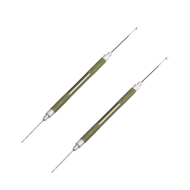Toystoory Agujas de 2 uds., plataformas de cebo de empalme, herramientas de fabricación de núcleo de plomo, herramientas de aleación de Pescar Verde