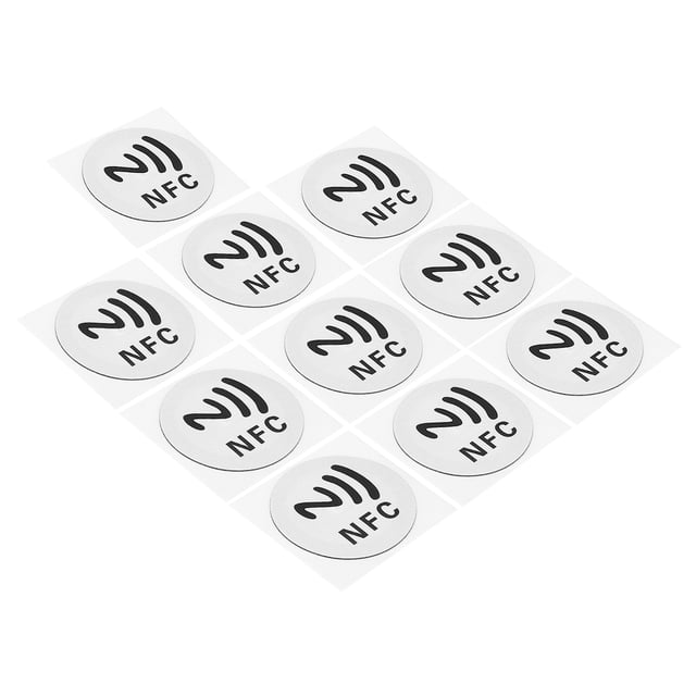 Uxcell NFC Sticker NFC213 Tag Sticker 144 Bytes Memory Blank Round NFC Tags White 10 Pack