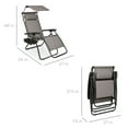 thumbnail image 3 of Best Choice Products Folding Zero Gravity Recliner Patio Lounge Chair w/ Canopy Shade, Headrest, Tray - Ice Gray, 3 of 8