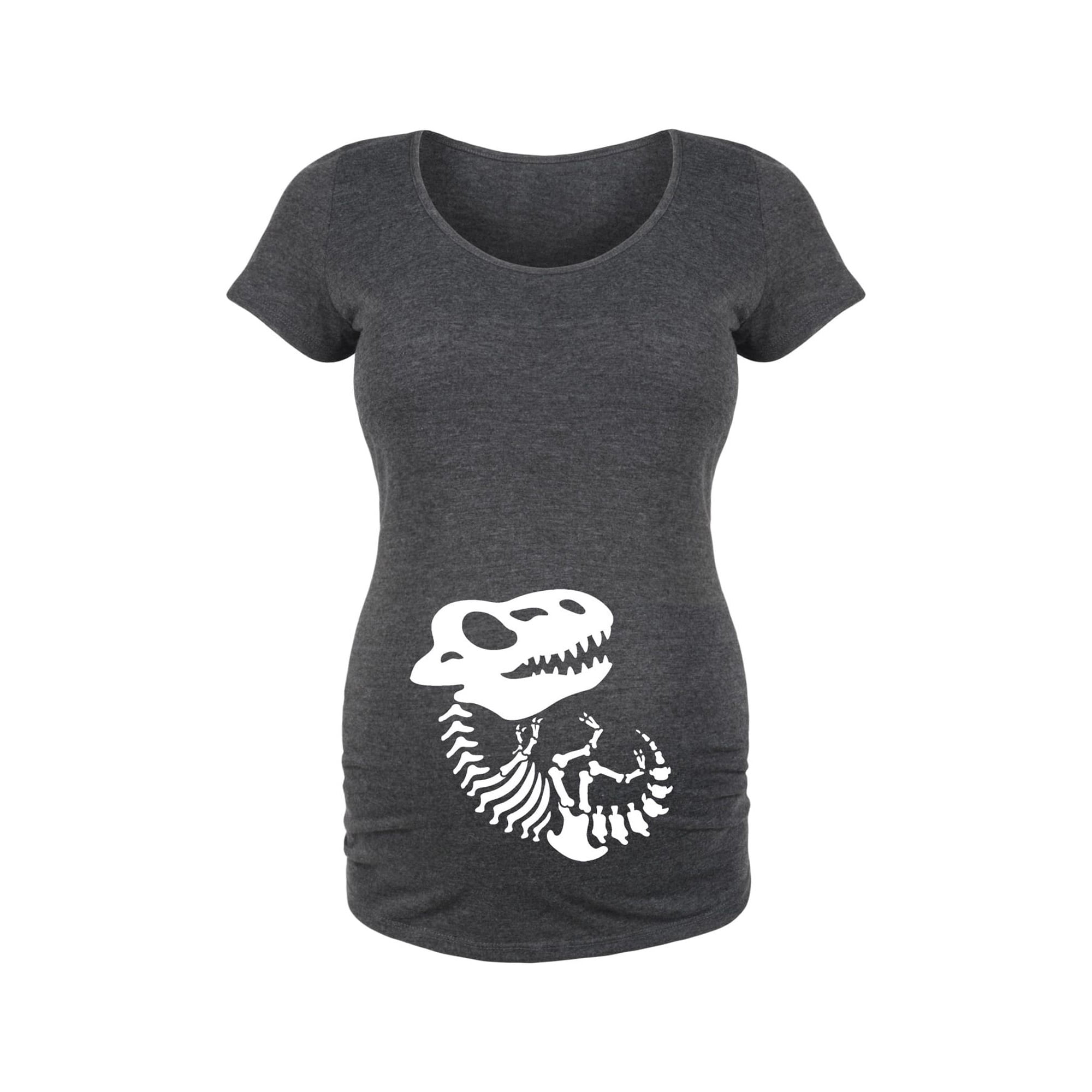 Bloom Maternity - Skeleton Dinosaur - Maternity Scoop Neck T-Shirt