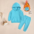 thumbnail image 2 of CAUYDY 5Y 6Y 7Y 8Y 9Y 10Y Children Fall Winter Outfits Long Sleeve Top and Elastic Sweatpants 2Pcs Casual Clothing Sets Gift for Kids Sky Blue for Sizes 7-8 Years, 2 of 7