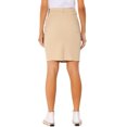 thumbnail image 3 of Unique Bargains Women's Basic Distressed High Waist Ripped Hem Washed Jeans Denim Skirt Large Khaki, 3 of 6