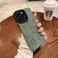 thumbnail image 5 of Solennerer Fashion Matte Leather Silicone Case For iPhone 14 Plus 12 13 Mini 11 16 15 Pro Max 7 8 XR X XS Lens Protection Shockproof Cover, 5 of 9