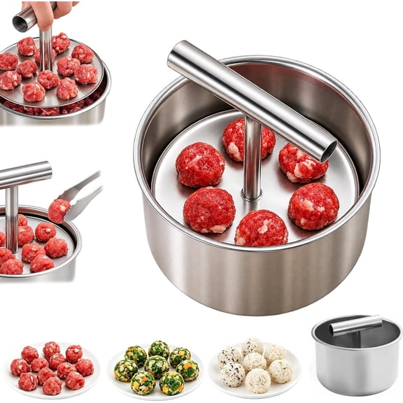 Ball Manual Meatball Maker Tool Upgrade 6or12 , Stainless Steel Meatball Making Mold, Home Cooking Too, Quick & Easy Meatball Making Tool for Uniformly Shaped Meatballs