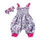 thumbnail image 5 of Odeerbi 0-1 Años Niñas Verano Pascua Rompers Ruffle Satén Traje de Ocio Linterna Pantalones Generales Pantalones Haren Con Banda de Cabeza, 5 of 7