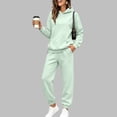 thumbnail image 2 of Stralyhd Sweatsuits Women 2 Piece Outfit Loose Fit Hoodies and Joggers Fleece Lounge Sets Workout Fall Fashion Tracksuits Sets Mint Green S, 2 of 6
