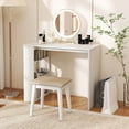thumbnail image 4 of Costway 35.5" Compact PC Laptop Desk Modern Style Office Study Desk with Side Storage Shelf White, 4 of 10