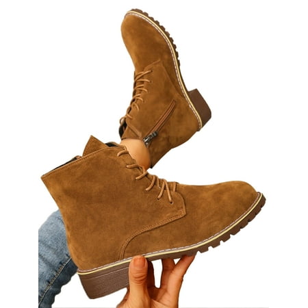 

UKAP Womens Low Heel Ankle Boots Fashion Anti Slip Closed Toe Chelsea Booties Cowgirl US