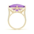 thumbnail image 2 of ANGARA Natural 13.5 Ct. Amethyst with Diamond Halo Ring in 14K Yellow Gold for Women (Ring Size: 6.5), 2 of 9