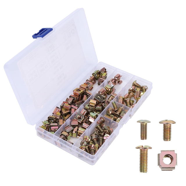 IFANLANDOR 120pcs Carbon Steel Cage Nuts for Home Use Universal Locking Square Hole Nut Kit Assorted Color