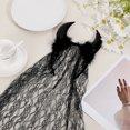thumbnail image 6 of Happydeer Veil with Ox Horn, Hair Hoop Handmade Mesh Headband, Black, 6 of 11