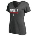 thumbnail image 2 of Women's Ash Los Angeles Angels Win Stripe V-Neck T-Shirt, 2 of 3
